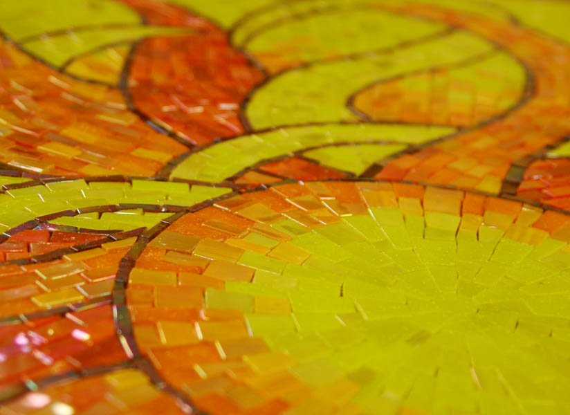 Glass tile mosaic detail