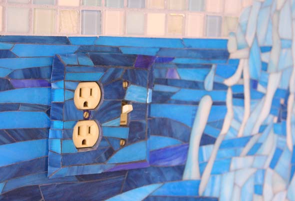 Custom stained glass mosaic switchplate